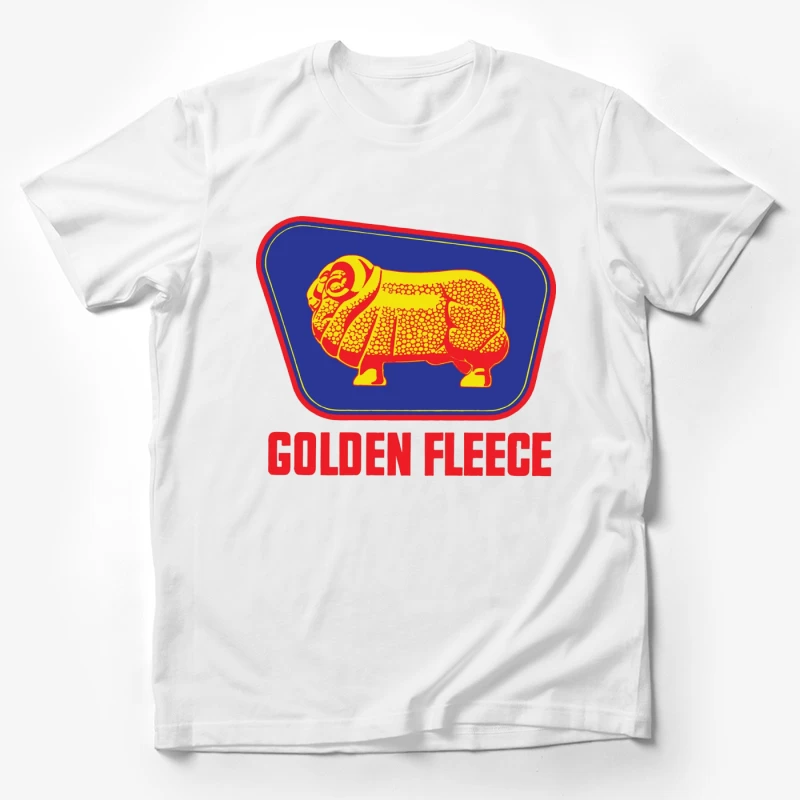 Vintage Golden Fleece Logo with Geometric Sheep Design Male T-Shirt