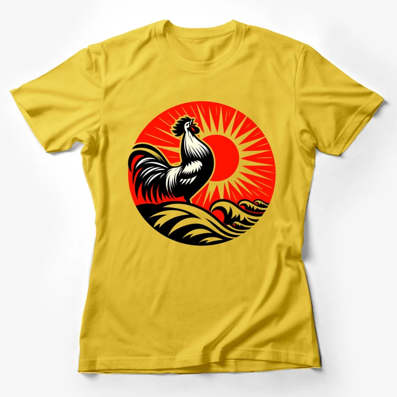 Rooster in Sunrise Female T-Shirt