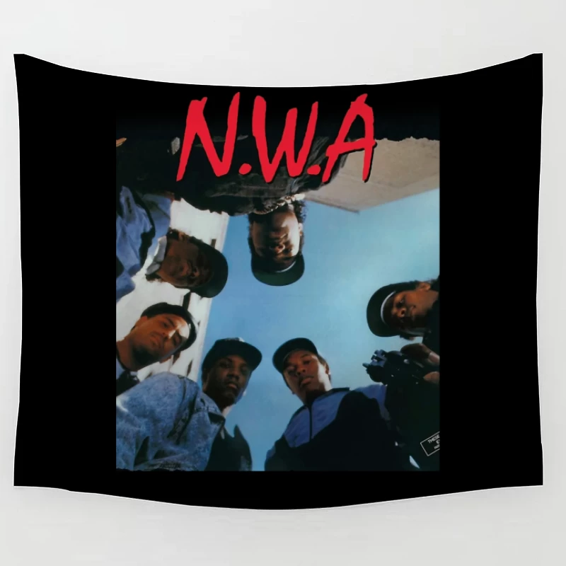 N.W.A Group Circle Low-Angle Photo Against Blue Sky Tapestry