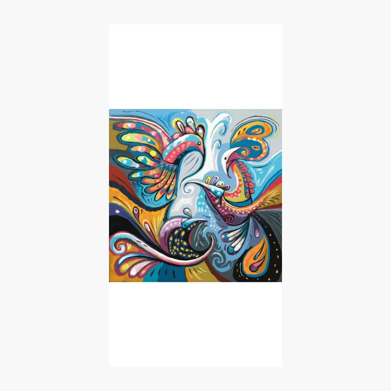 Vibrant Abstract Birds in Swirling Colors iPhone Case