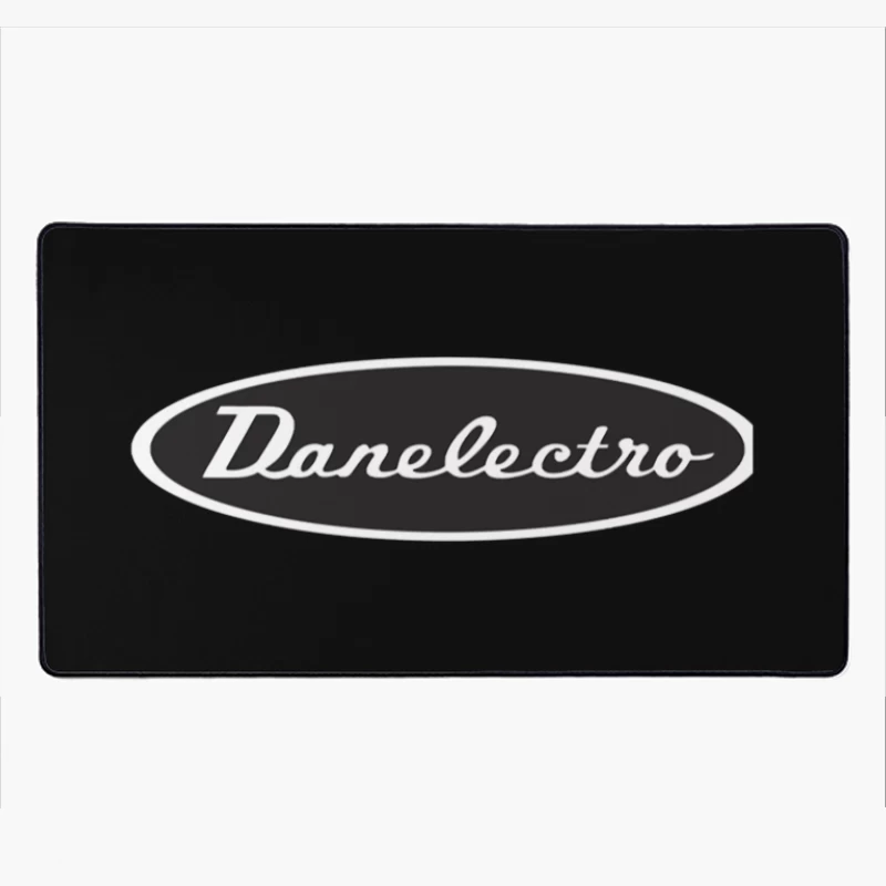 Vintage Danelectro Musical Equipment Logo in Black and White Desk Mat