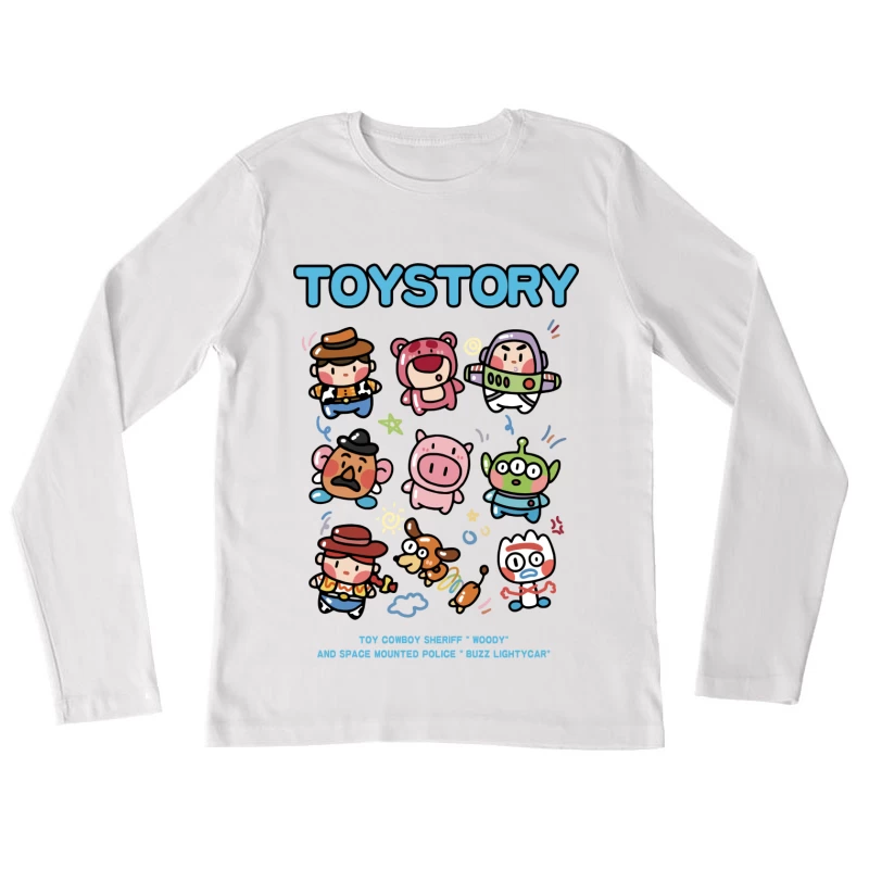 Niedliche Toy Story Charakterillustration Damen Langarm T-Shirt
