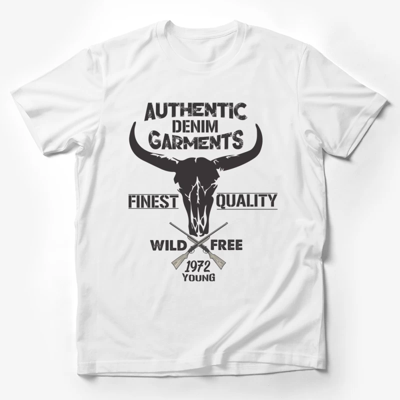 Tête de taureau et fusils croisés, vêtements sauvages Homme T-Shirt