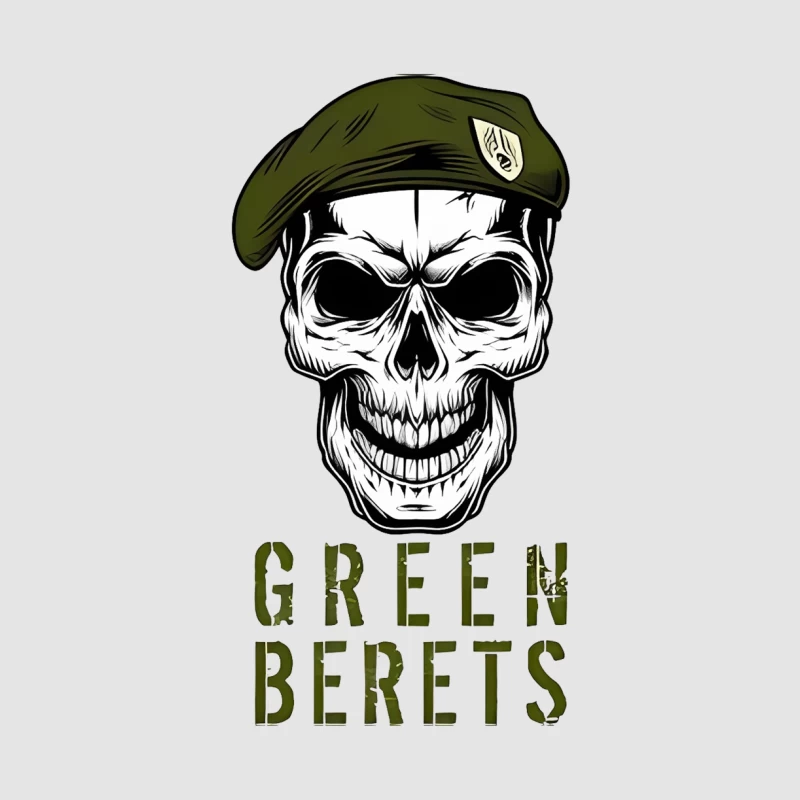 Green Berets Special Forces Skull Emblem Male Pullover Hoodie