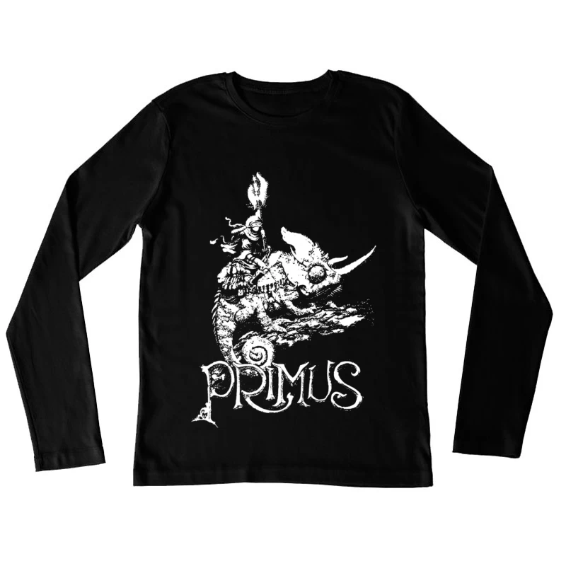 Abstract Swirling Typography: Primus Logo Design Female Long Sleeve T-Shirt