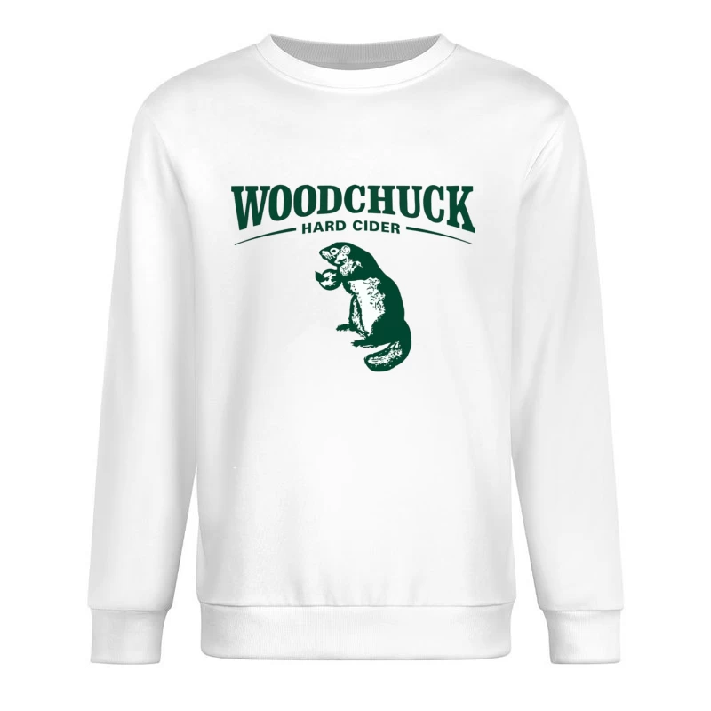 Woodchuck Hard Cider Green Logo with Mascot Design Male Pullover Sweatshirt