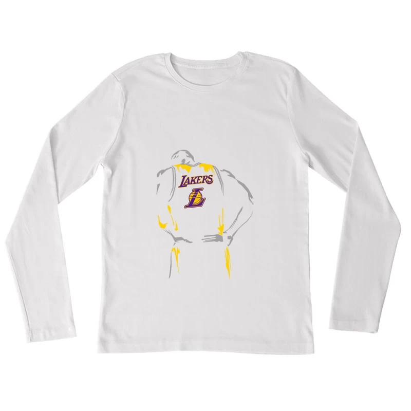 Lakers Basketball-Silhouette Damen Langarm T-Shirt