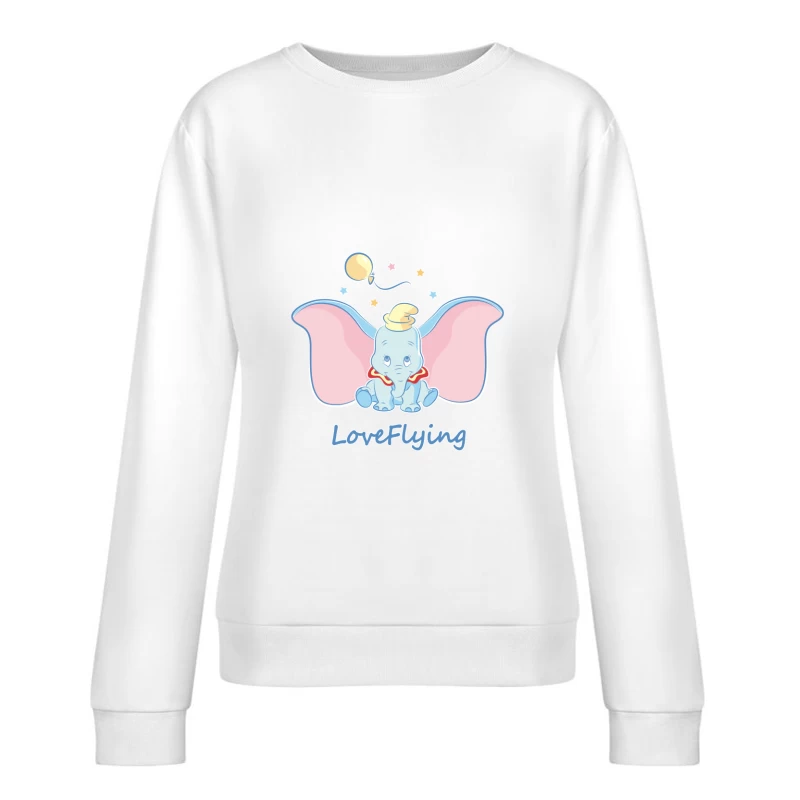 Fliegender Elefant mit Ballon Damen Pullover Sweatshirt