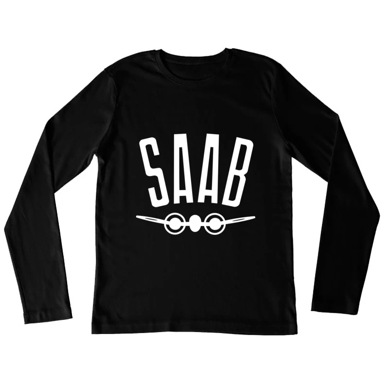 SAAB Aviation Company Minimalist Logo Design Female Long Sleeve T-Shirt