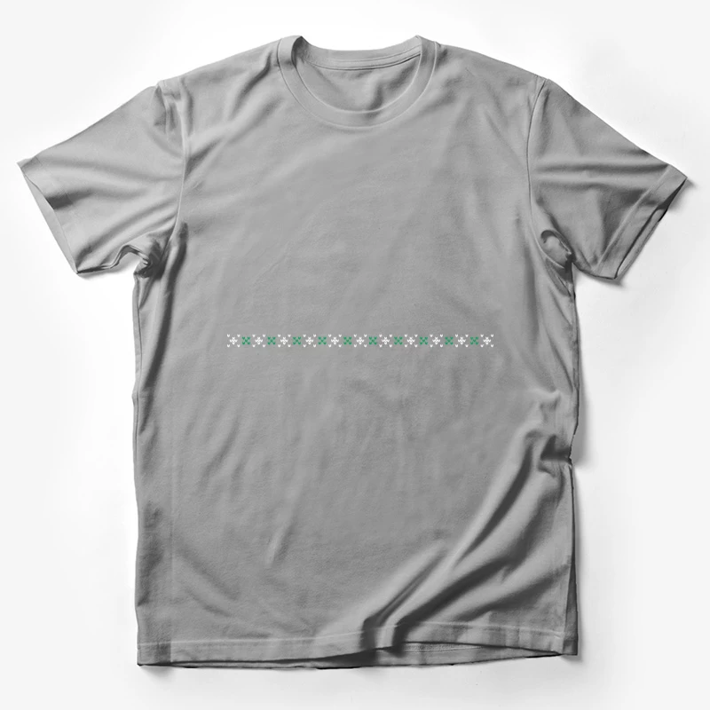 Design géométrique en noir et blanc avec vert Homme T-Shirt