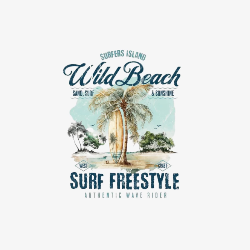 Wilder Strand Surfen Damen Langarm T-Shirt