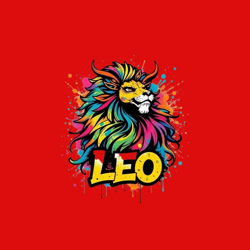 Colorful Leo Zodiac Lion Art Male Tank Top