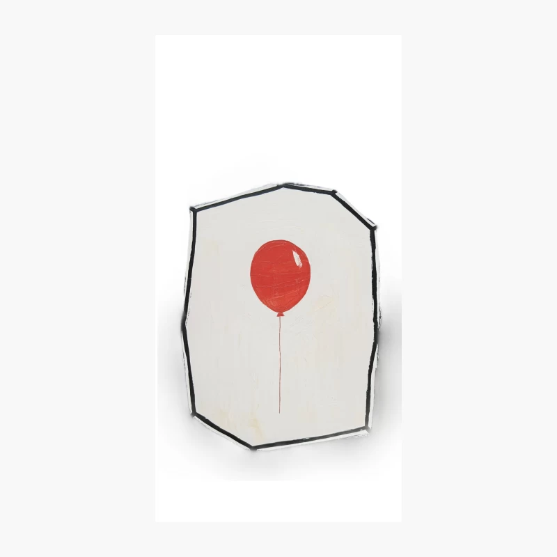 Minimalist Red Balloon in Geometric Frame iPhone Case