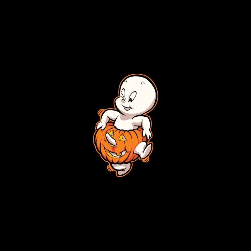 Casper the Friendly Ghost in a Pumpkin Costume Coffee Mug