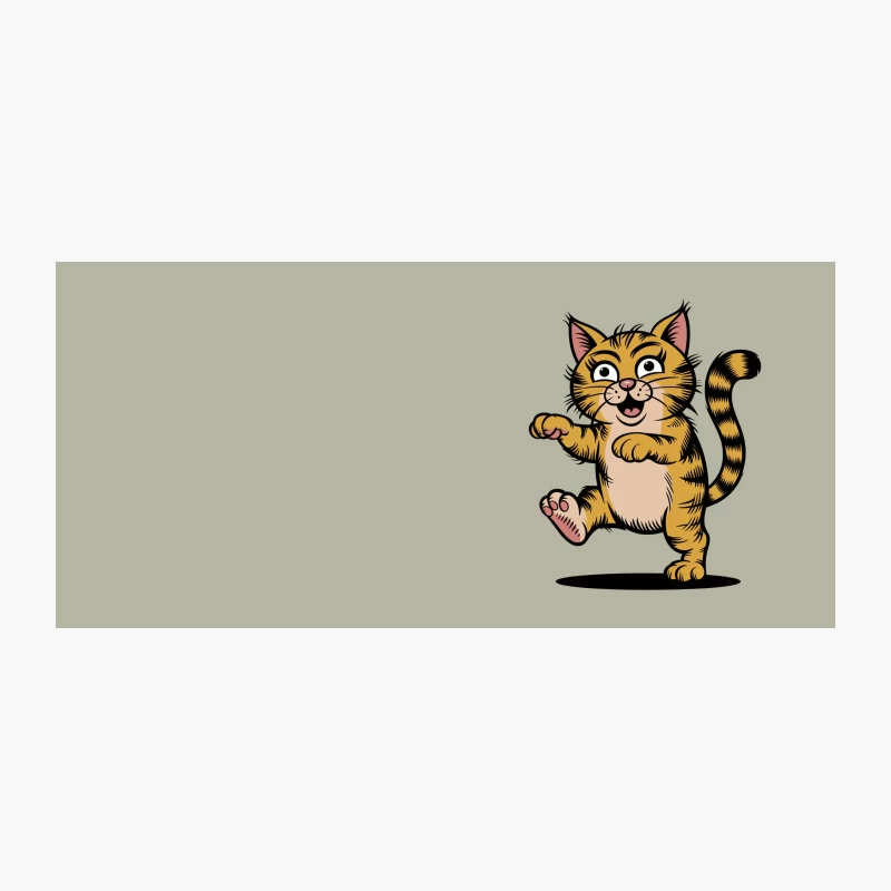 Happy Dancing Cartoon Cat Vector Illustration Coffee Mug