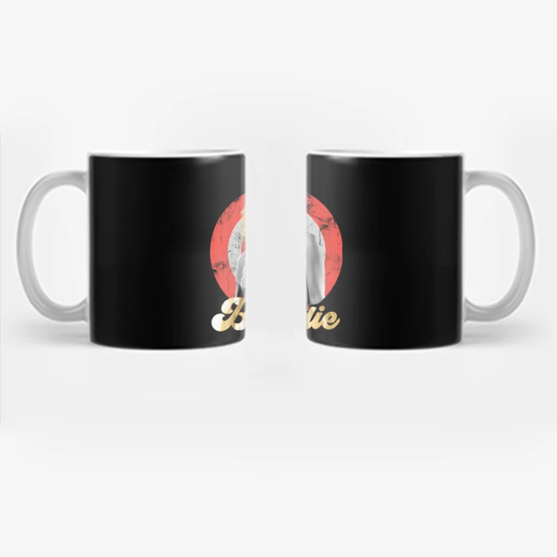 Stylized Music Portrait with Red Circle Backdrop Coffee Mug