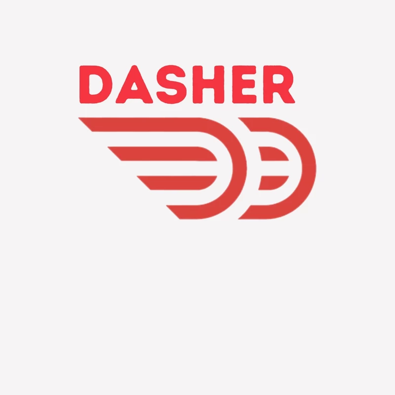 Red Minimalist Dasher Delivery Service Logo Male T-Shirt