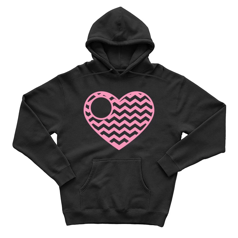 Motif de coeur rose avec zigzags Homme Sweat à capuche