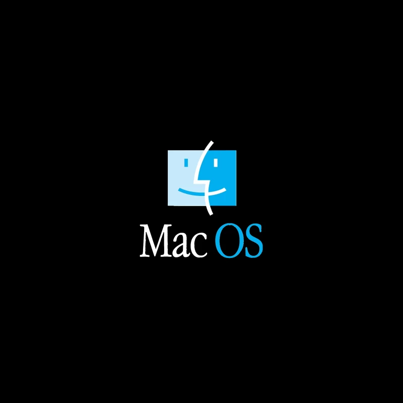 MacOS Operating System Logo in Blue and White Desk Mat