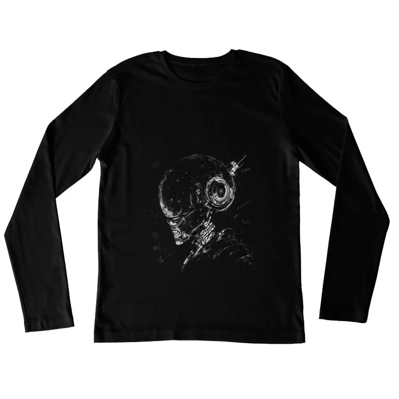 Futuristic Cybernetic Robot Illustration Female Long Sleeve T-Shirt