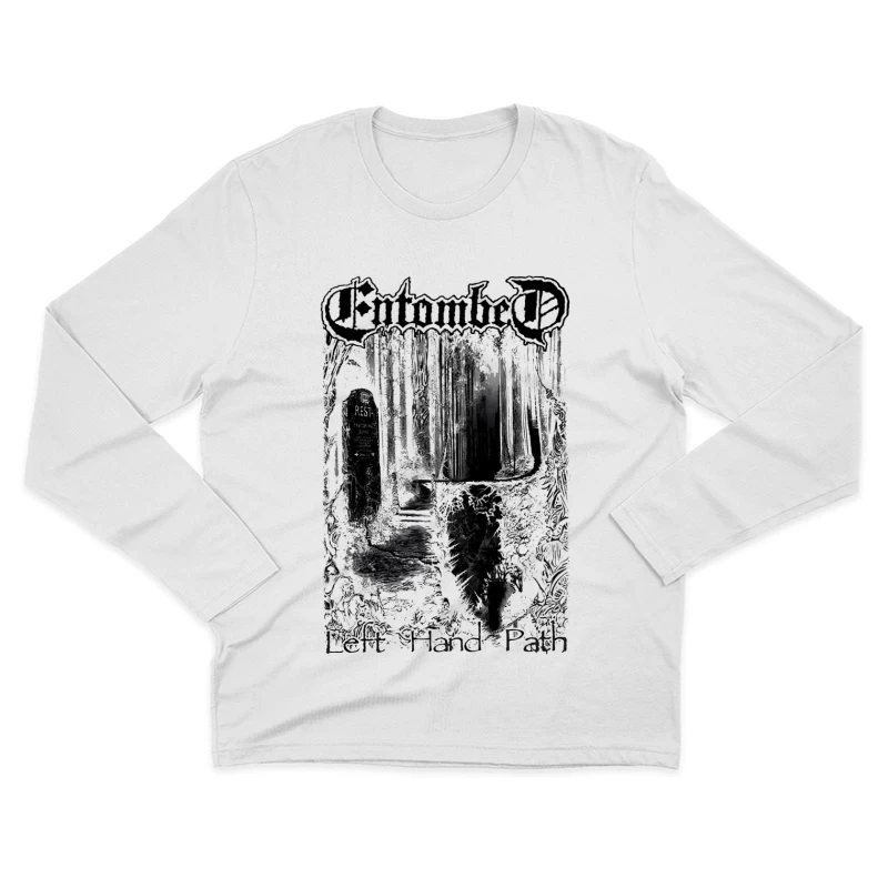 Entombed Left Hand Path Black White Male Long Sleeve T-Shirt