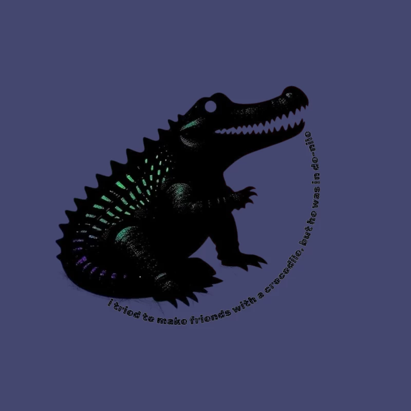 Friendly Black Dinosaur Silhouette with Friendship Quote Tapestry