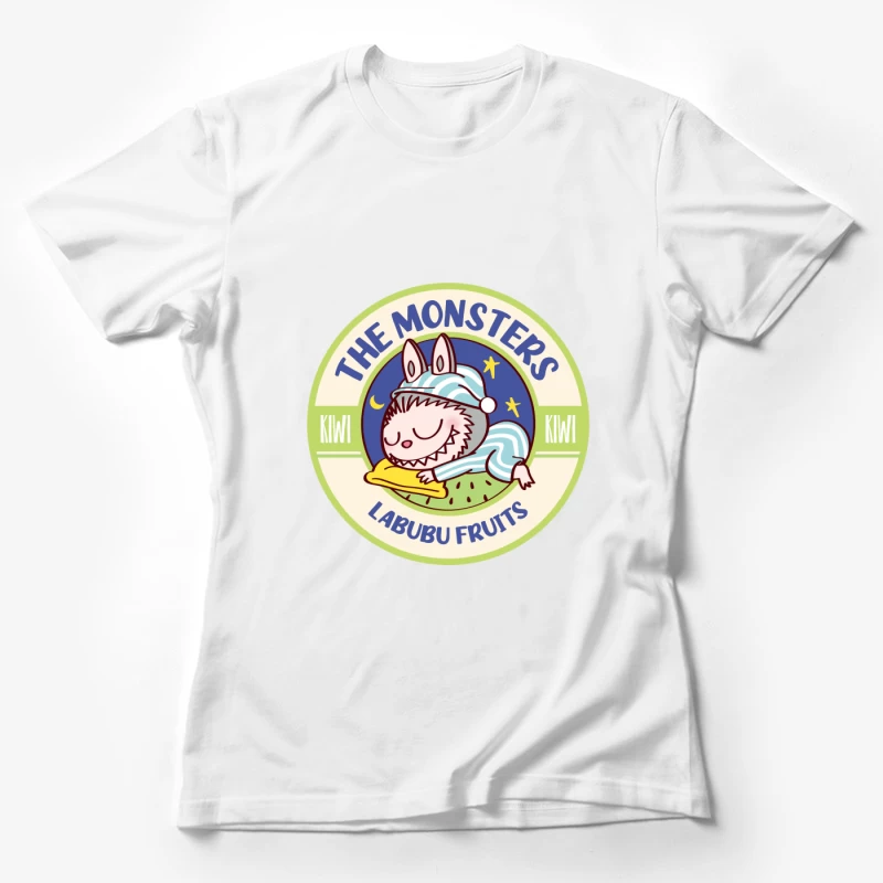 Schlafendes Monster-Logo mit Kiwi-Thema Damen T-Shirt