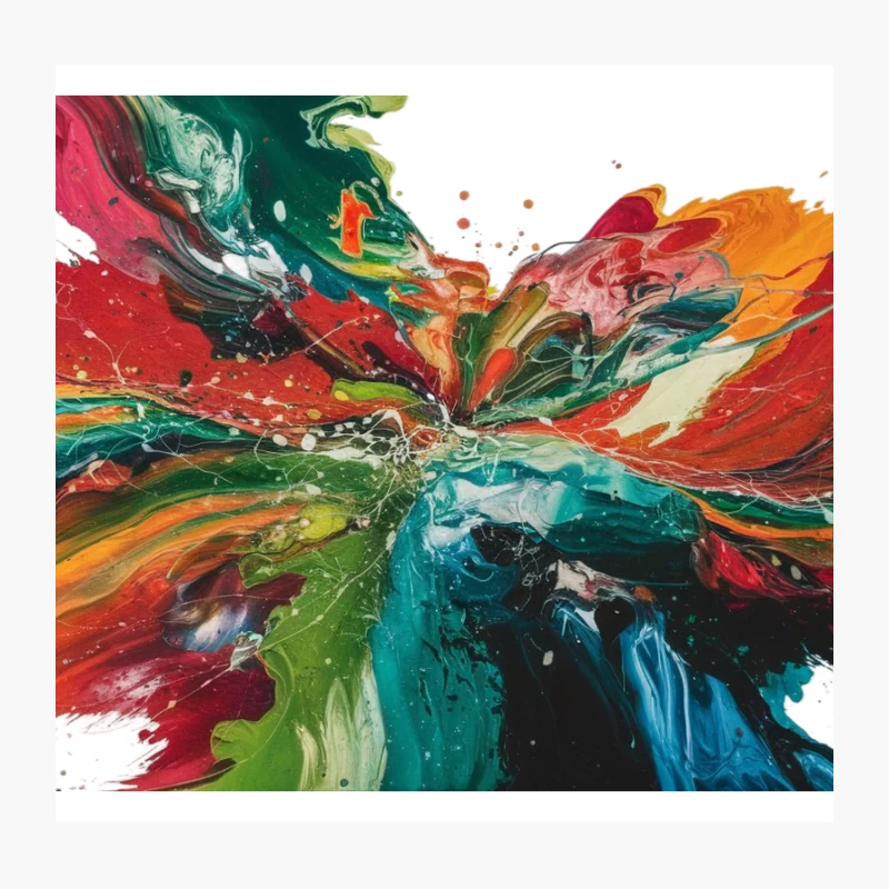 Vibrant Abstract Splatter: A Dynamic Explosion of Color Throw Pillow