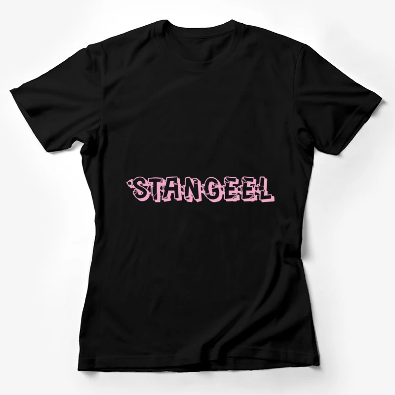 Rosaner Graffiti-Schriftzug Stil Damen T-Shirt