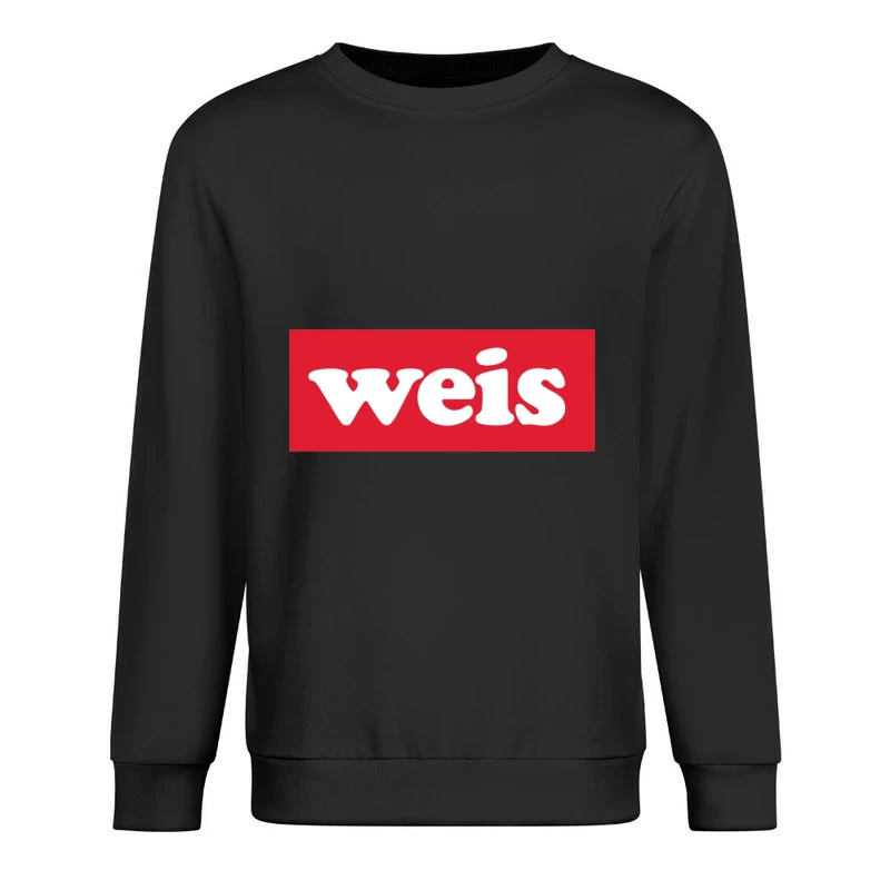 Weis Markets White Logo on Red Background Male Pullover Sweatshirt