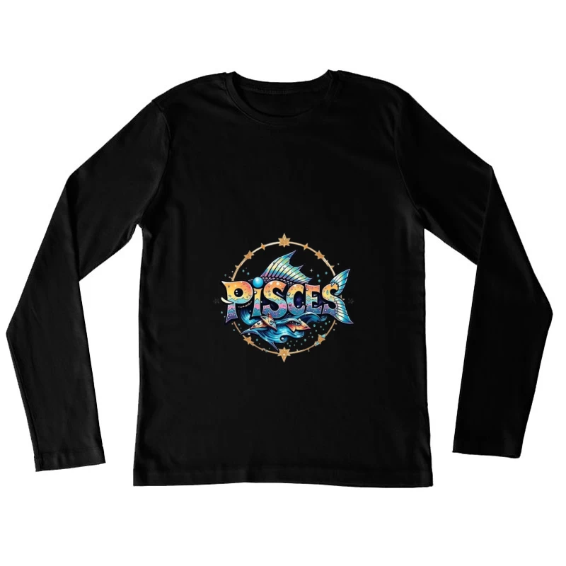 Colorful Pisces Zodiac Illustration Female Long Sleeve T-Shirt