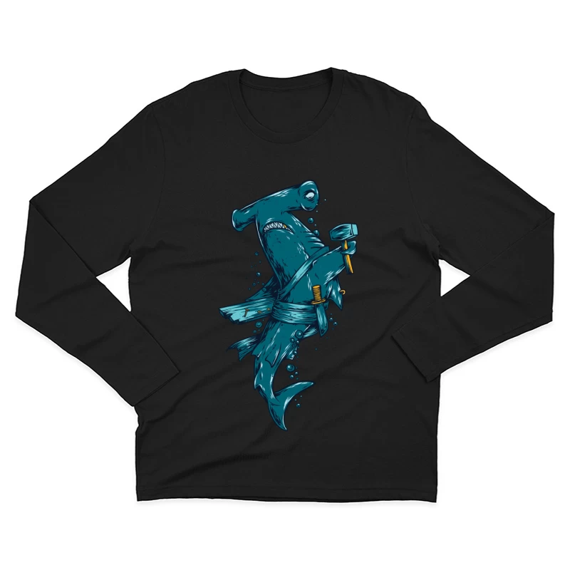 Requin marteau pirate avec maillets Homme Manches Longues T-Shirt