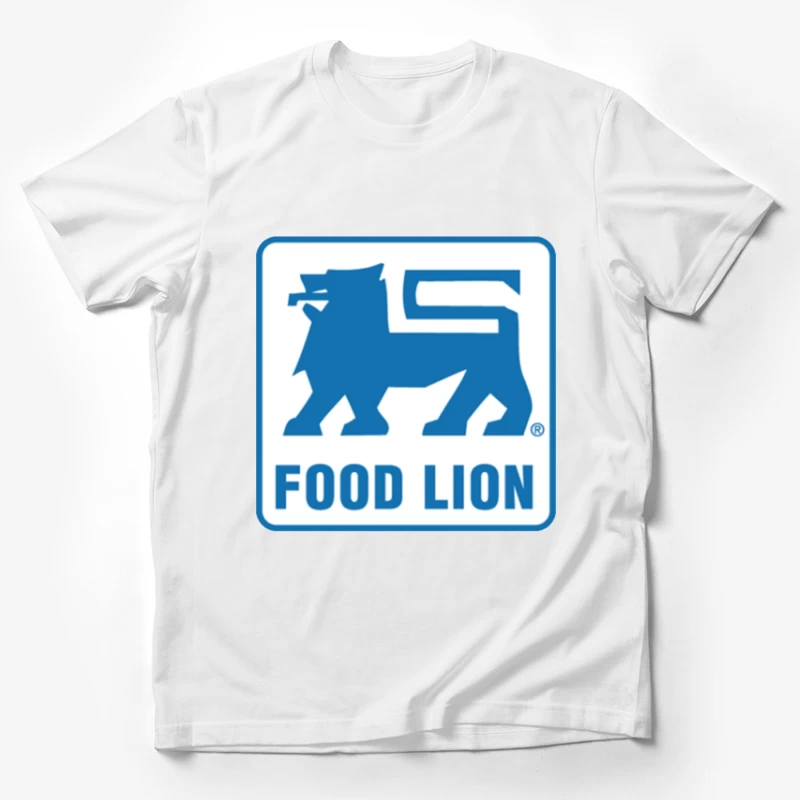 Food Lion Supermarket Chain Blue Logo with Lion Symbol Male T-Shirt