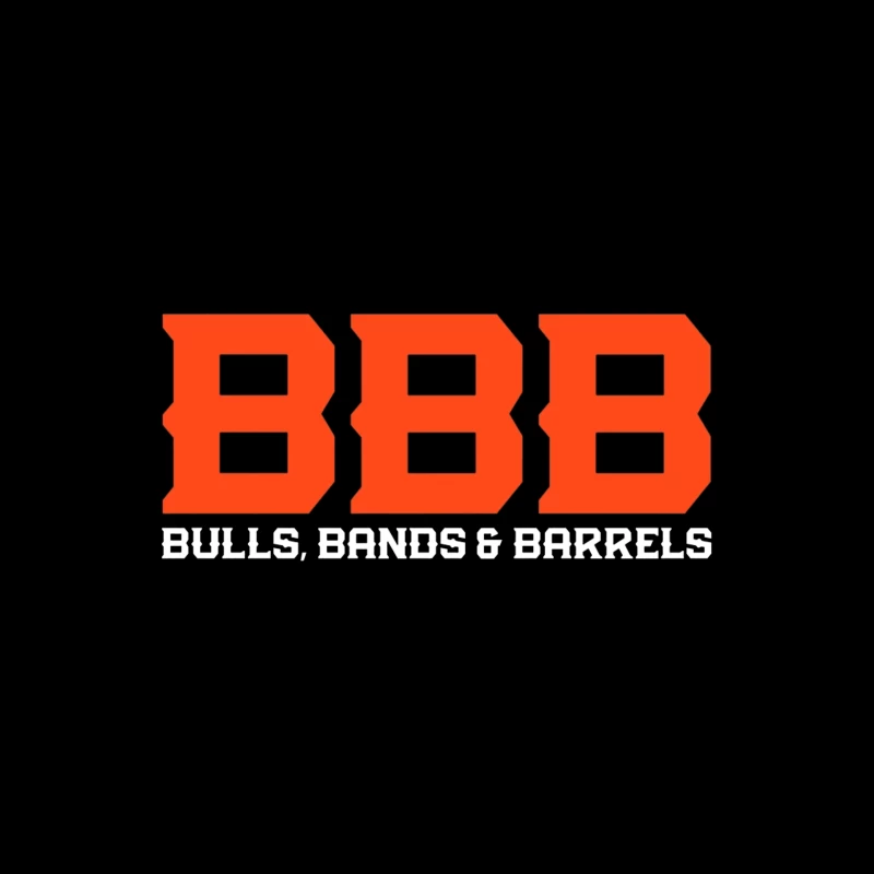 Orange BBB (Bulls Bands & Barrels) Western Event Logo Design Travel Mug