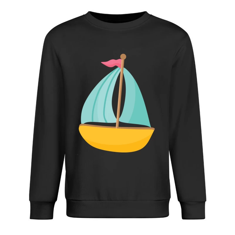 Bateau à voile jaune avec drapeau rose Homme Sweat-shirt à enfiler