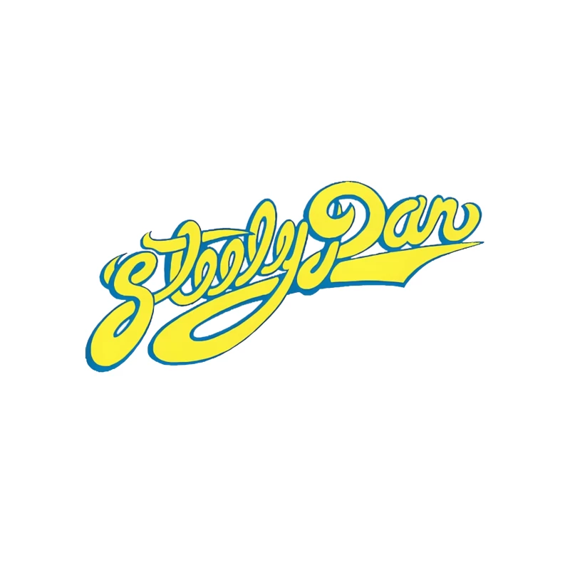 Steely Dan Classic Yellow Cursive Band Logo Throw Pillow