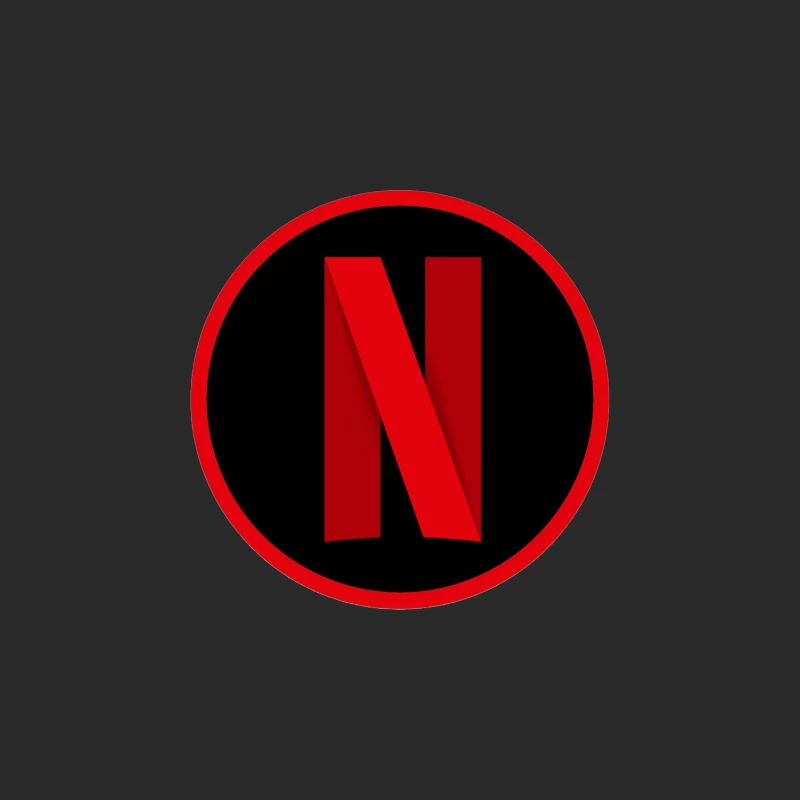 Netflix Streaming Service Logo in Red and Black Circle Baseball Cap