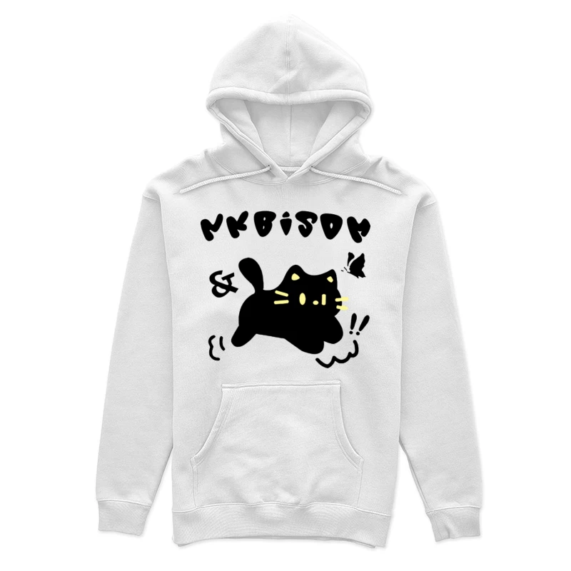 Niedliche Katze mit Text und Schmetterling Damen Pullover Hoodie