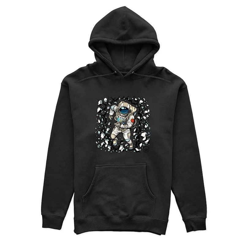 Astronaut im Weltraum mit Trümmern Damen Pullover Hoodie