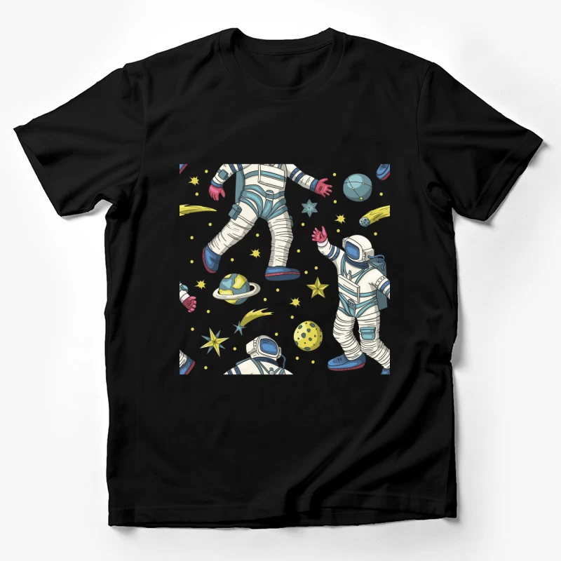 Astronauten und Weltraumelemente Muster Herren T-Shirt