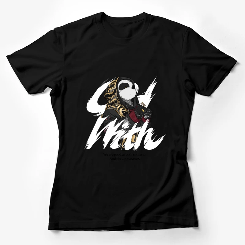 Futuristische Pandadekoration mit Kreuz Damen T-Shirt