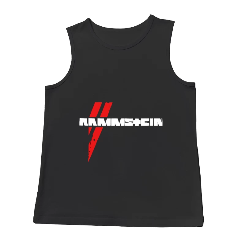 Rammstein Metal Band Logo in Red and White Male Tank Top