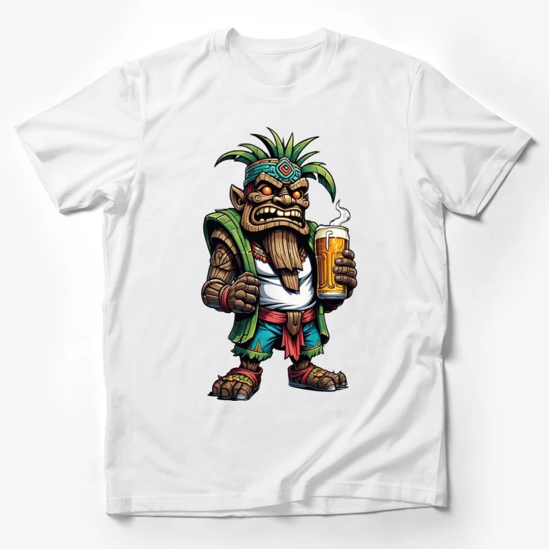 Angry Tribal Character with Beer Male T-Shirt