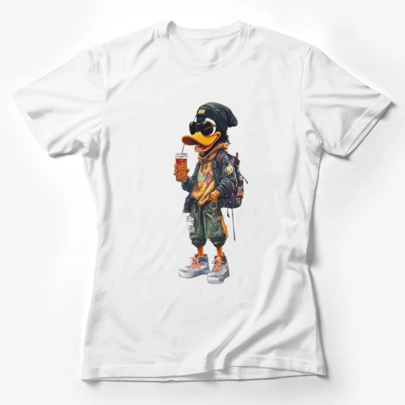 Cool Cartoon Duck with Sunglasses Female T-Shirt