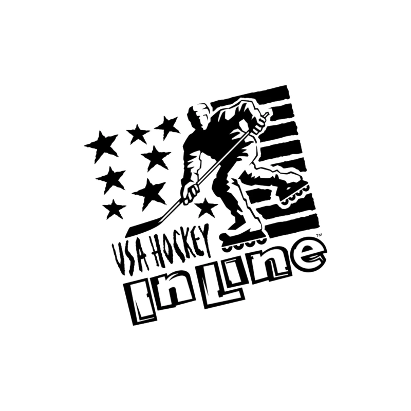 USA Inline Hockey Sports Logo with Stars and Stripes Design Mouse Pad