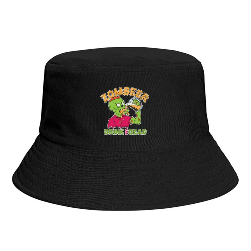 Zombie Beer Illustration Bucket Hat