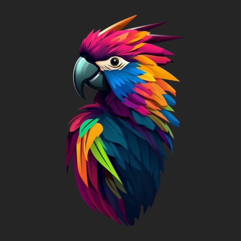 Colorful Parrot Illustration Male Pullover Sweatshirt