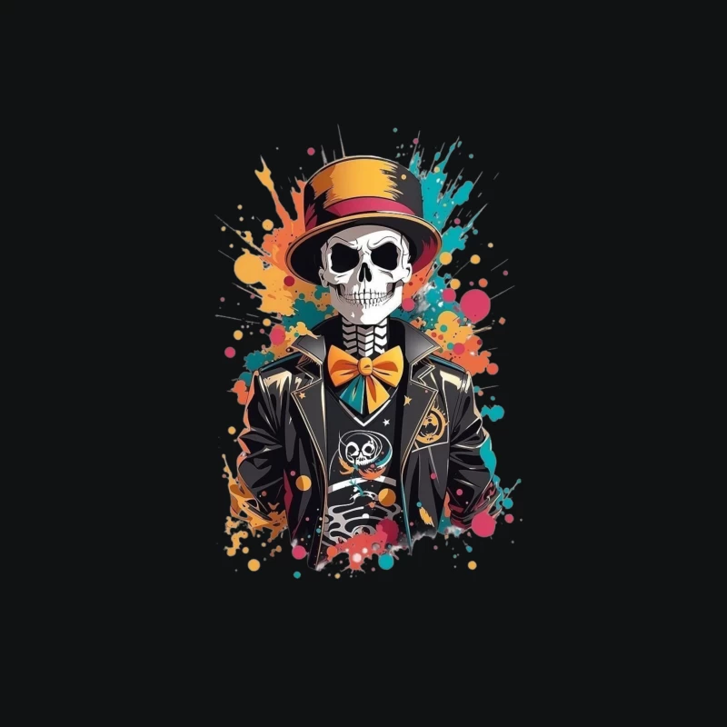 Colorful Skeleton in a Top Hat iPhone Case