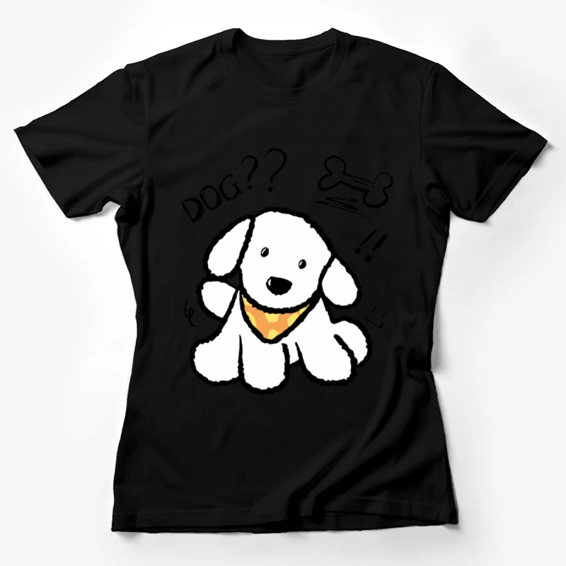Süßer Cartoon-Hund mit gelbem Halstuch Damen T-Shirt