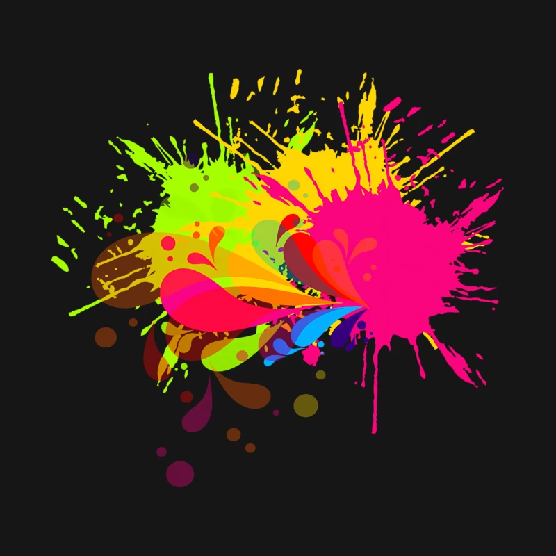 Vibrant Abstract Paint Splatter Art Mouse Pad
